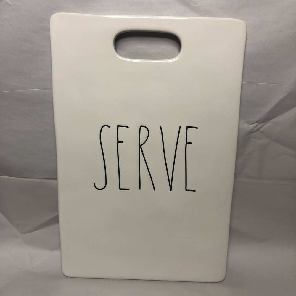 Rae Dunn “SERVE” Cheese Board Large Letters Ceramic Cutting Serving Board (NEW)